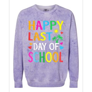 Happy Last Day Of School Teacher Student Graduation Colorblast Crewneck Sweatshirt