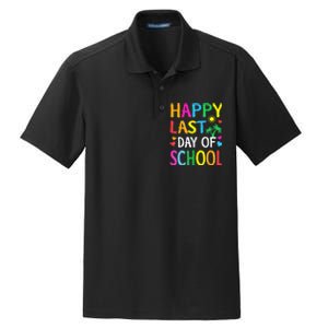 Happy Last Day Of School Teacher Student Graduation Dry Zone Grid Polo