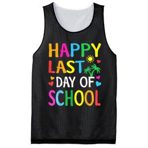 Happy Last Day Of School Teacher Student Graduation Mesh Reversible Basketball Jersey Tank