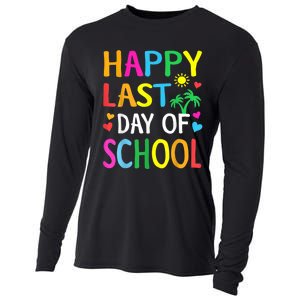 Happy Last Day Of School Teacher Student Graduation Cooling Performance Long Sleeve Crew