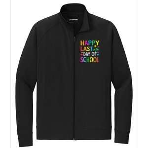 Happy Last Day Of School Teacher Student Graduation Stretch Full-Zip Cadet Jacket