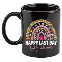 Happy Last Day Of School Teacher Student Graduation Rainbow 11oz C Handle Ceramic Mug