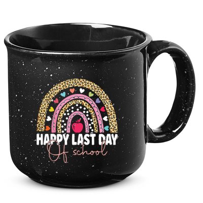 Happy Last Day Of School Teacher Student Graduation Rainbow 15oz Campfire Ceramic Mug