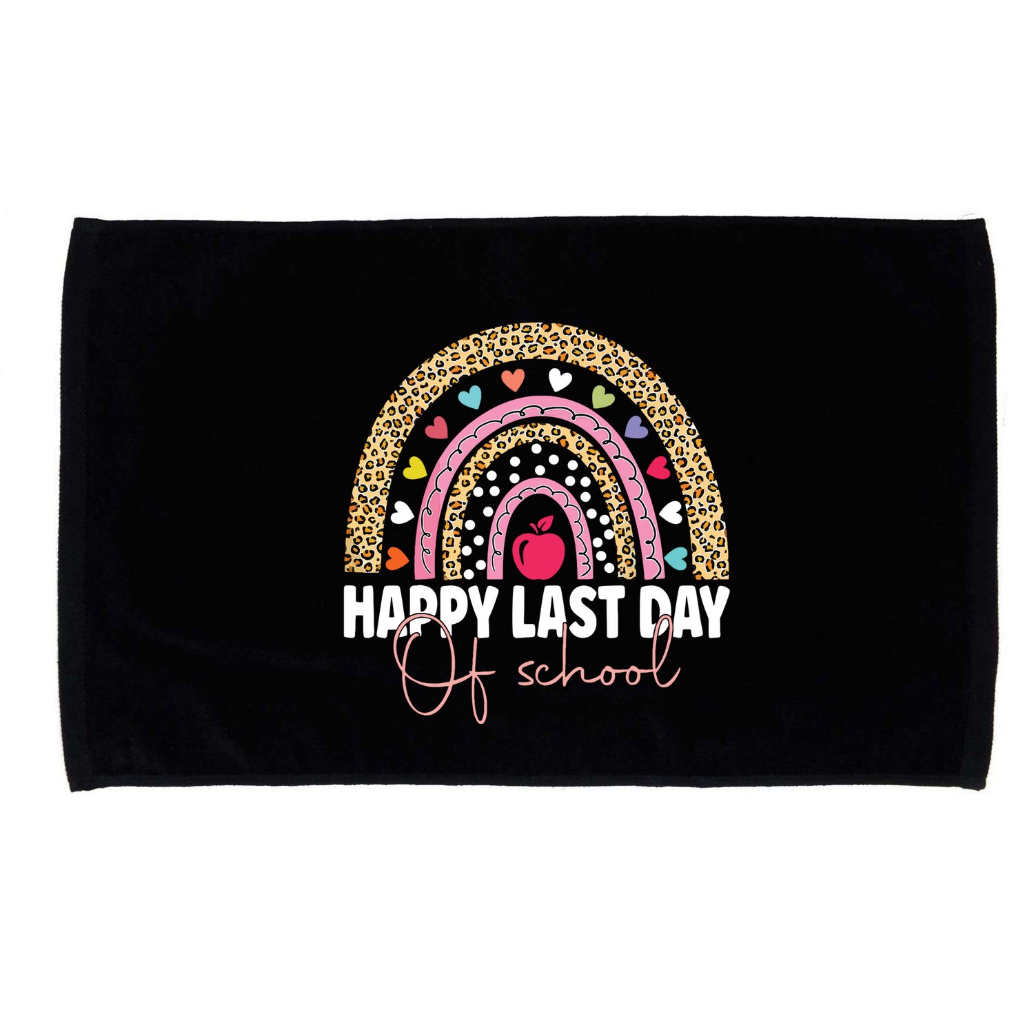 Happy Last Day Of School Teacher Student Graduation Rainbow Microfiber Hand Towel
