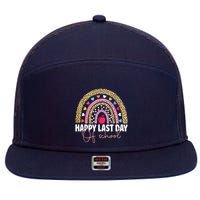 Happy Last Day Of School Teacher Student Graduation Rainbow 7 Panel Mesh Trucker Snapback Hat