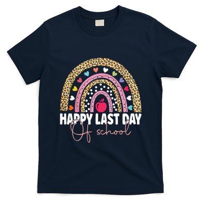 Happy Last Day Of School Teacher Student Graduation Rainbow T-Shirt
