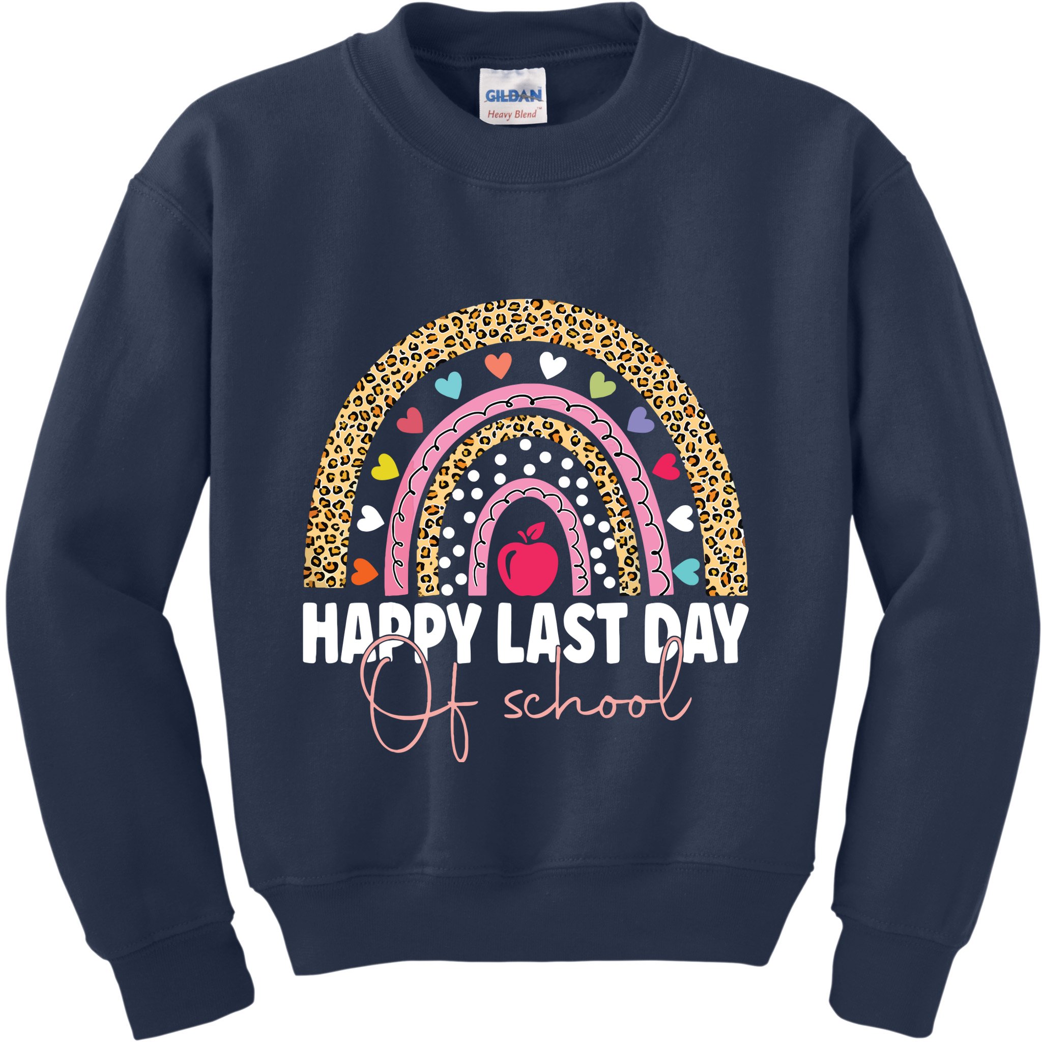 Happy Last Day Of School Teacher Student Graduation Rainbow Kids Sweatshirt