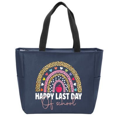Happy Last Day Of School Teacher Student Graduation Rainbow Zip Tote Bag