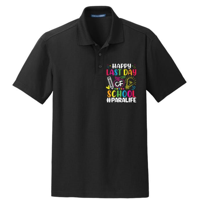 Happy Last Day Of School Para Life Teacher Lover Summer Dry Zone Grid Polo