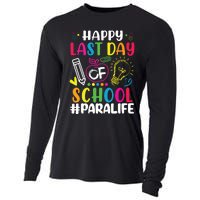 Happy Last Day Of School Para Life Teacher Lover Summer Cooling Performance Long Sleeve Crew