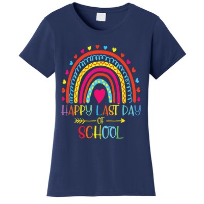 Happy Last Day Of School Teacher Student Graduation Rainbow Women's T-Shirt