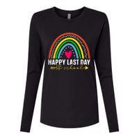 Happy Last Day Of School Hello Summer Teacher Student Womens Cotton Relaxed Long Sleeve T-Shirt