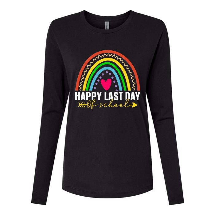 Happy Last Day Of School Hello Summer Teacher Student Womens Cotton Relaxed Long Sleeve T-Shirt