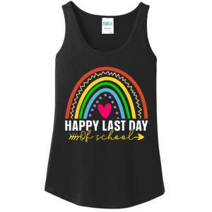 Happy Last Day Of School Hello Summer Teacher Student Ladies Essential Tank