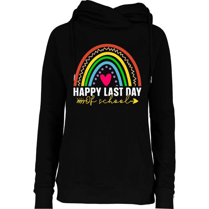 Happy Last Day Of School Hello Summer Teacher Student Womens Funnel Neck Pullover Hood