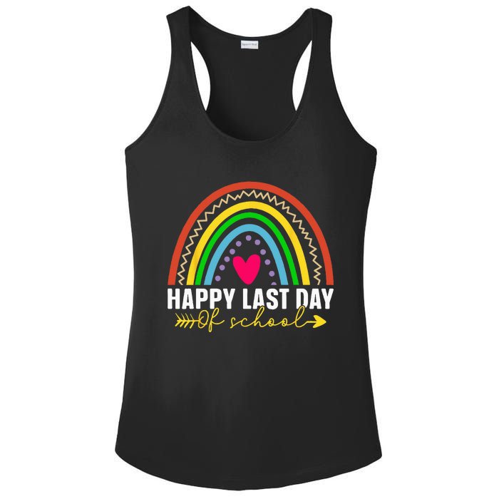 Happy Last Day Of School Hello Summer Teacher Student Ladies PosiCharge Competitor Racerback Tank