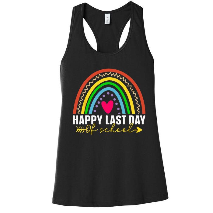 Happy Last Day Of School Hello Summer Teacher Student Women's Racerback Tank