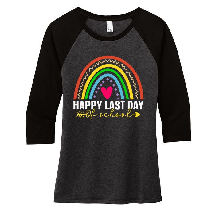 Happy Last Day Of School Hello Summer Teacher Student Women's Tri-Blend 3/4-Sleeve Raglan Shirt