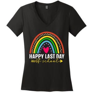 Happy Last Day Of School Hello Summer Teacher Student Women's V-Neck T-Shirt