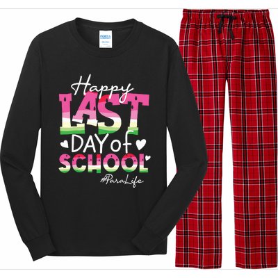 Happy Last Day Of School Para Life Watermelon Summer Vibes Long Sleeve Pajama Set