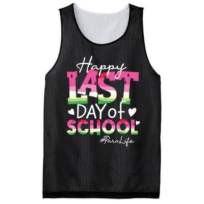 Happy Last Day Of School Para Life Watermelon Summer Vibes Mesh Reversible Basketball Jersey Tank