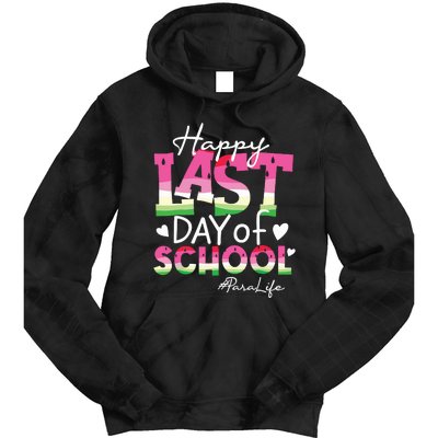 Happy Last Day Of School Para Life Watermelon Summer Vibes Tie Dye Hoodie