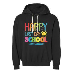 Happy Last Day Of School Teacher Student Graduation Summer Garment-Dyed Fleece Hoodie