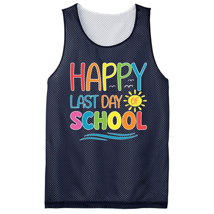 Happy Last Day Of School Teacher Student Graduation Summer Mesh Reversible Basketball Jersey Tank