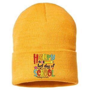 Happy Last Day Of School Shirts Hello Summer Teacher Student Sustainable Knit Beanie