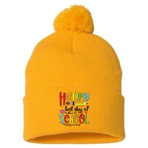 Happy Last Day Of School Shirts Hello Summer Teacher Student Pom Pom 12in Knit Beanie