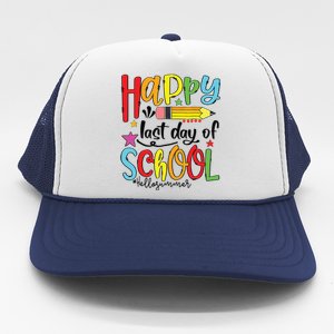 Happy Last Day Of School Shirts Hello Summer Teacher Student Trucker Hat