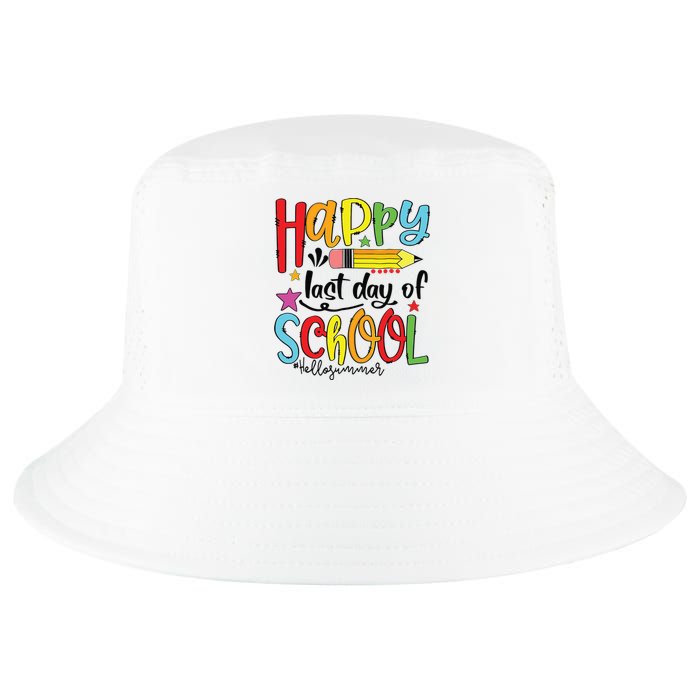 Happy Last Day Of School Shirts Hello Summer Teacher Student Cool Comfort Performance Bucket Hat