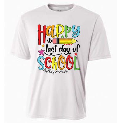 Happy Last Day Of School Shirts Hello Summer Teacher Student Cooling Performance Crew T-Shirt