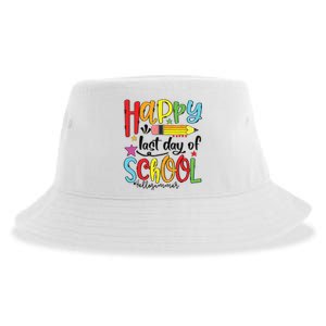 Happy Last Day Of School Shirts Hello Summer Teacher Student Sustainable Bucket Hat