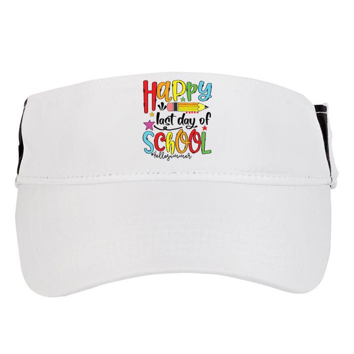 Happy Last Day Of School Shirts Hello Summer Teacher Student Adult Drive Performance Visor