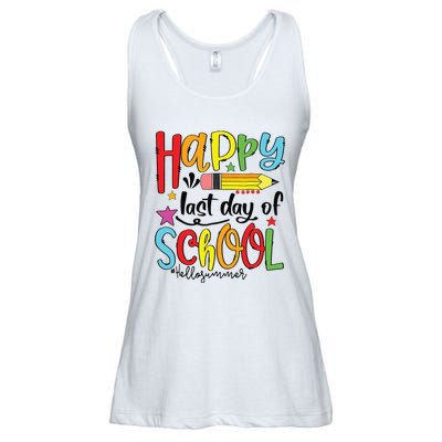 Happy Last Day Of School Shirts Hello Summer Teacher Student Ladies Essential Flowy Tank