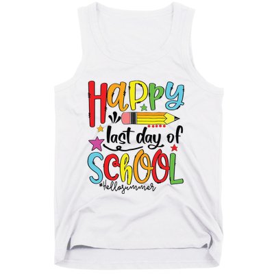 Happy Last Day Of School Shirts Hello Summer Teacher Student Tank Top