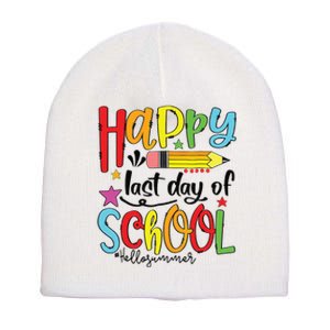 Happy Last Day Of School Shirts Hello Summer Teacher Student Short Acrylic Beanie