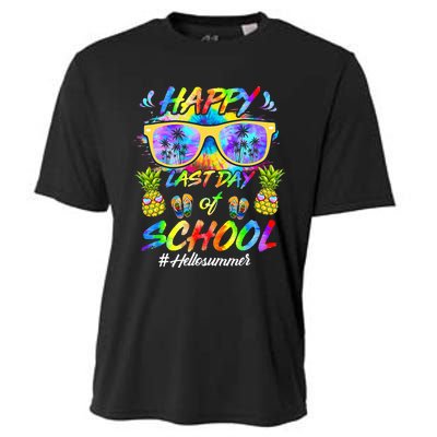 Happy Last Day Of School Hello Summer Students And Teachers Cooling Performance Crew T-Shirt