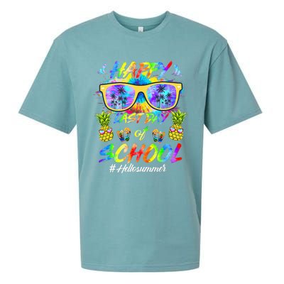 Happy Last Day Of School Hello Summer Students And Teachers Sueded Cloud Jersey T-Shirt