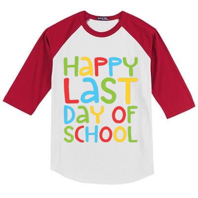 Happy Last Day Of School Students And Teachers Kids Colorblock Raglan Jersey