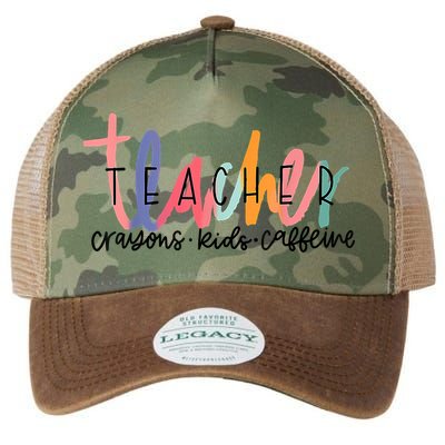 Happy Last Day Of School Teachers Crayons Kids Caffeine Legacy Tie Dye Trucker Hat