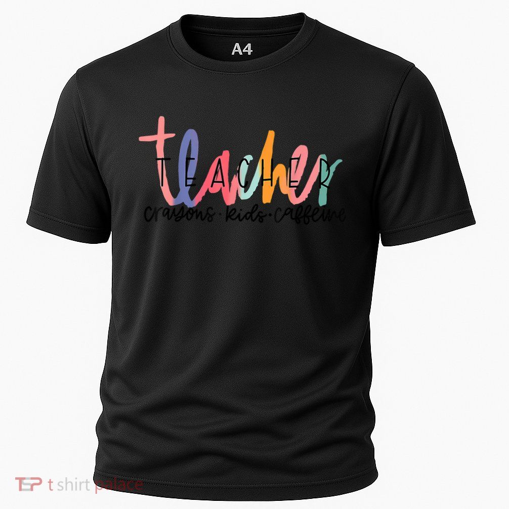 Happy Last Day Of School Teachers Crayons Kids Caffeine Performance Shirt