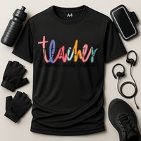 Happy Last Day Of School Teachers Crayons Kids Caffeine Cooling Performance Crew T-Shirt