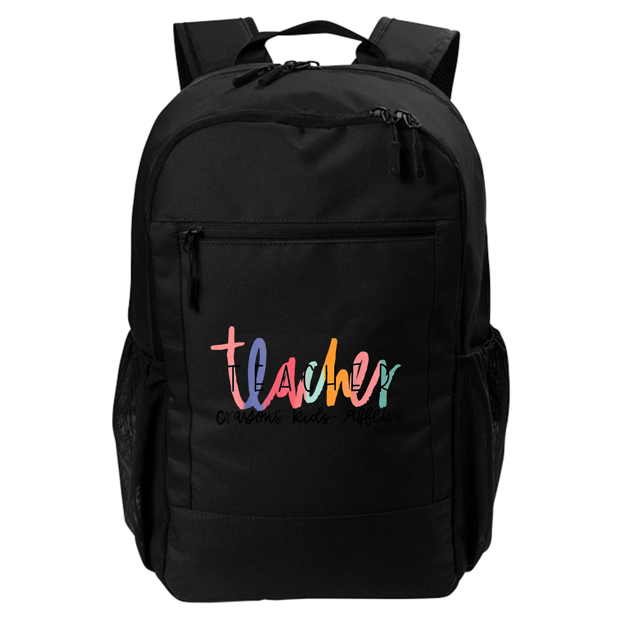 Happy Last Day Of School Teachers Crayons Kids Caffeine Backpack