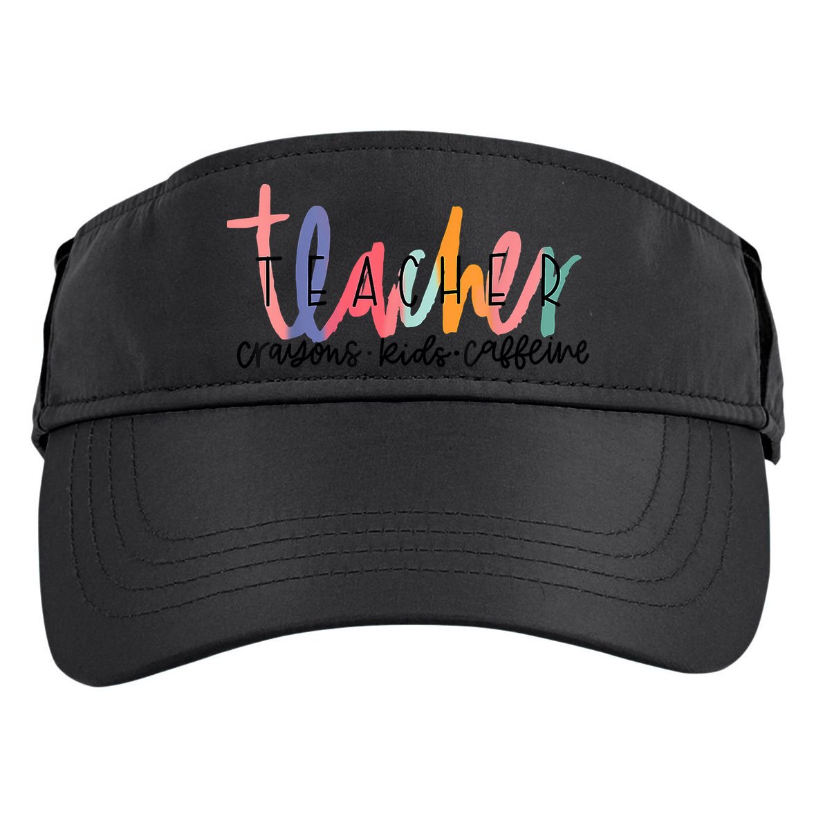 Happy Last Day Of School Teachers Crayons Kids Caffeine Adult Drive Performance Visor
