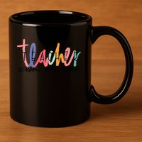 Happy Last Day Of School Teachers Crayons Kids Caffeine 11oz C Handle Ceramic Mug