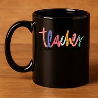 Happy Last Day Of School Teachers Crayons Kids Caffeine 11oz C Handle Ceramic Mug