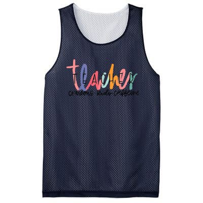 Happy Last Day Of School Teachers Crayons Kids Caffeine Mesh Reversible Basketball Jersey Tank