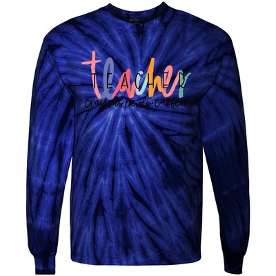 Happy Last Day Of School Teachers Crayons Kids Caffeine Tie-Dye Long Sleeve Shirt